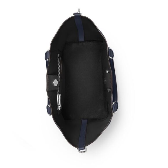 New! MICHAEL KORS Leather Greenwich Large Grab Bag Handbag Crossbody Navy Blue - Picture 8 of 16